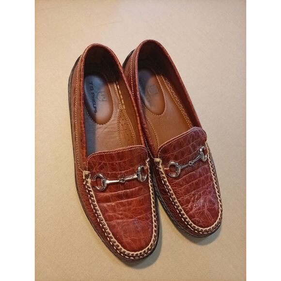 T.B. Phelps Men\'s Shoes 9M Croc Driving Loafers Leather Hornback main image 5
